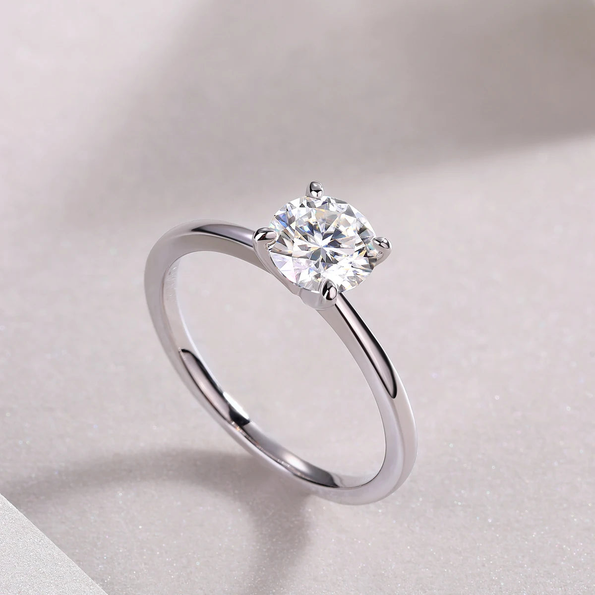 Eternal Gleam™ Moissanite Ring – 925 Sterling Silver - Top Elysian