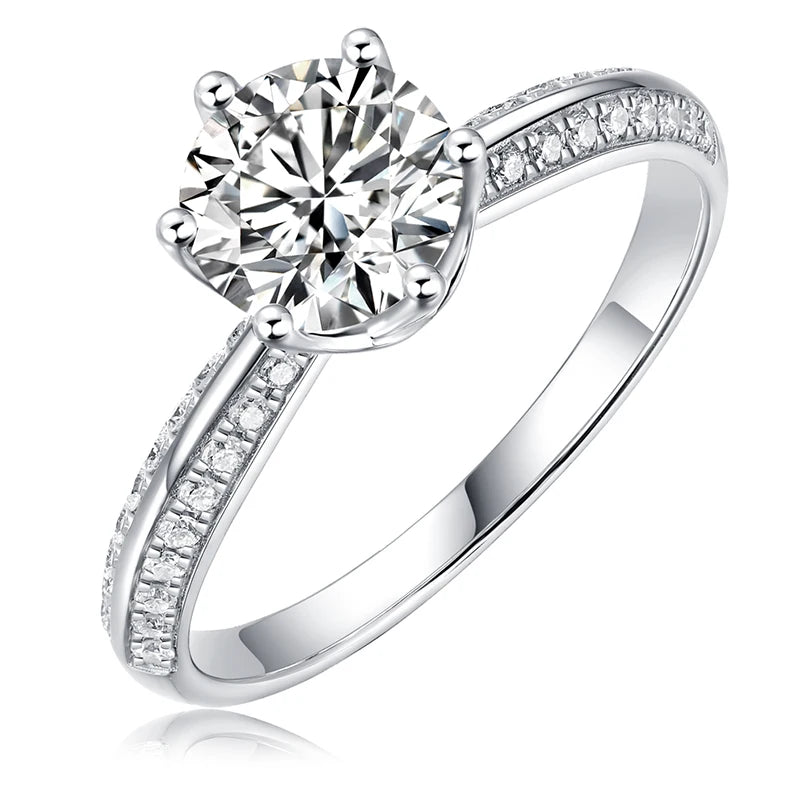 Eternal Gleam™ Moissanite Ring – 925 Sterling Silver - Top Elysian
