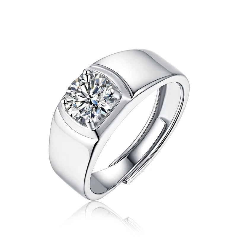 Eternal Gleam™ Moissanite Ring – 925 Sterling Silver - Top Elysian