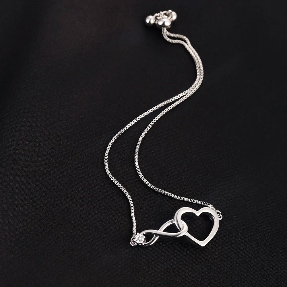 Amoura™ Heart Crystal Bracelet – 925 Sterling Silver - Top Elysian