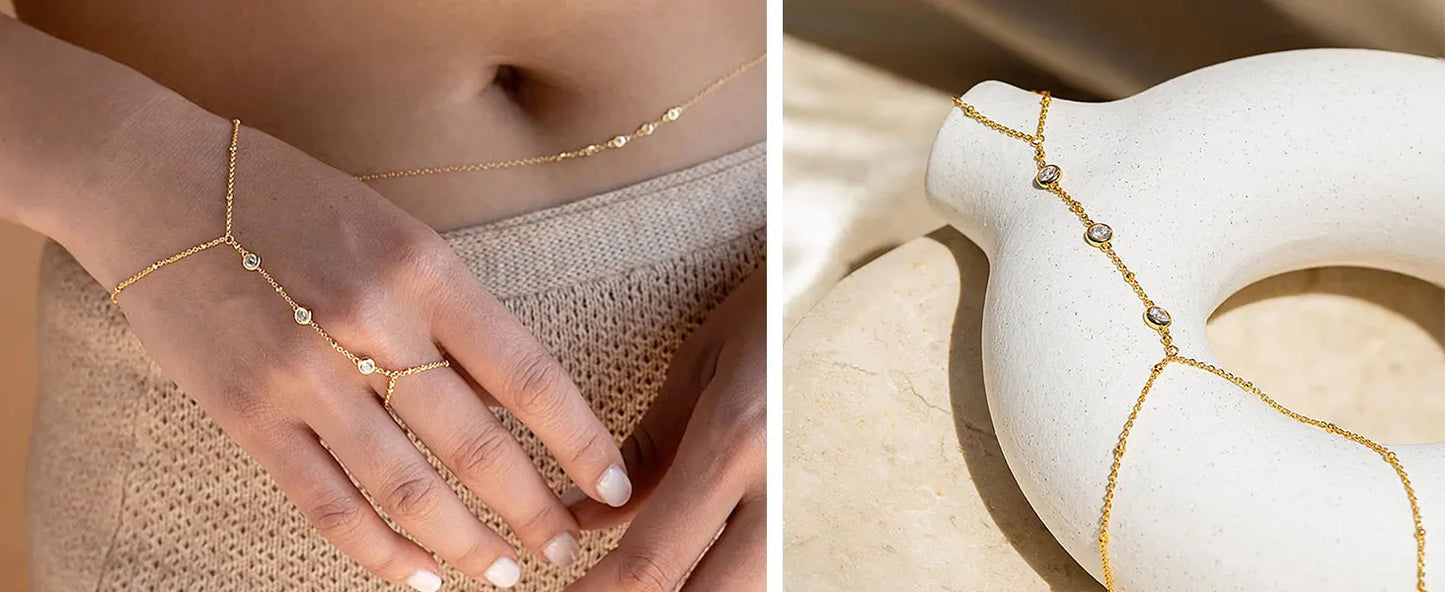 Solaira™ Chain Ring Bracelet - Top Elysian