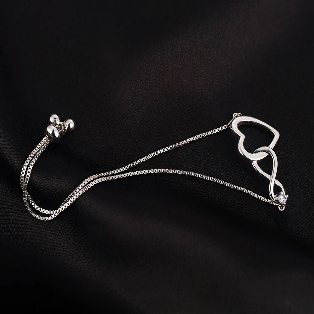 Amoura™ Heart Crystal Bracelet – 925 Sterling Silver - Top Elysian