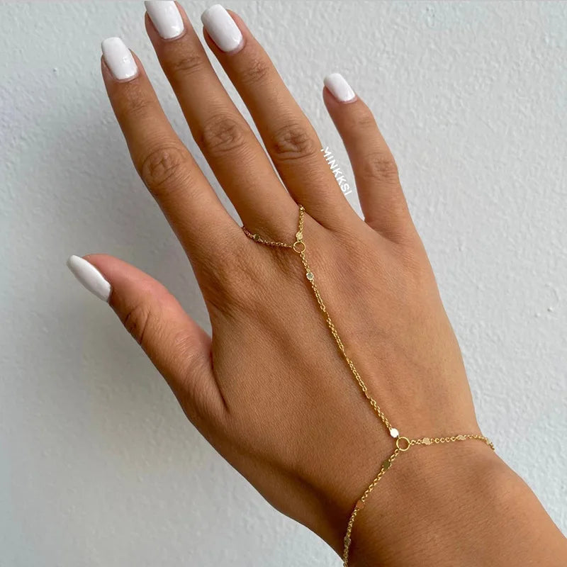 Solaira™ Chain Ring Bracelet - Top Elysian