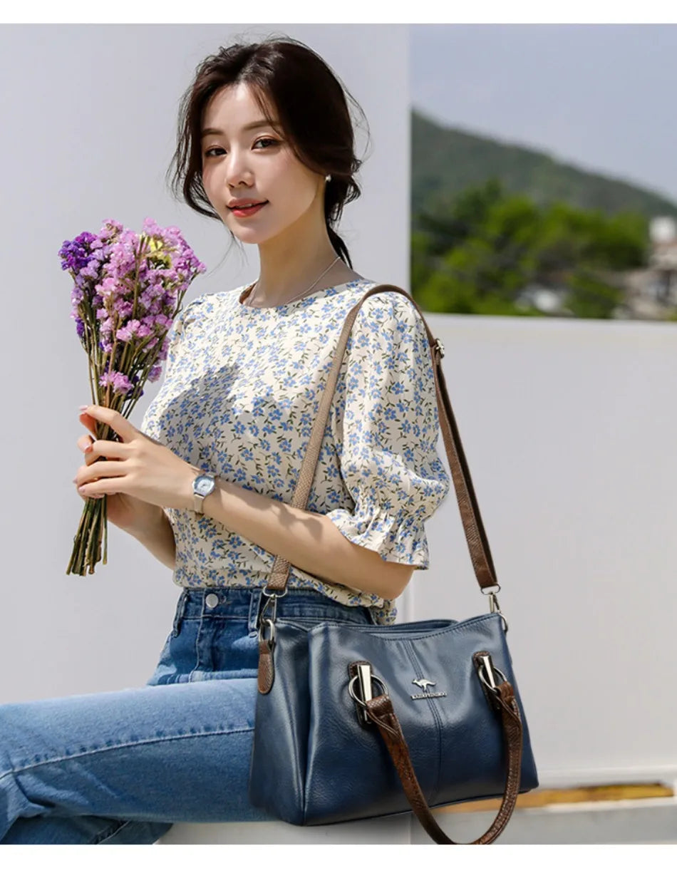 Veloura™ Luxe Soft Leather Tote Bag - Top Elysian