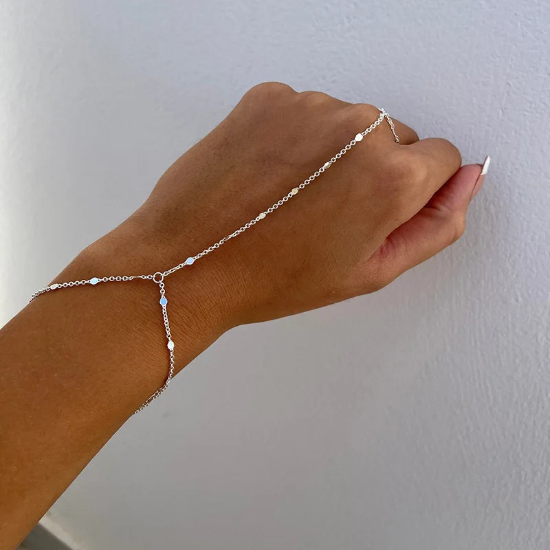 Solaira™ Chain Ring Bracelet - Top Elysian