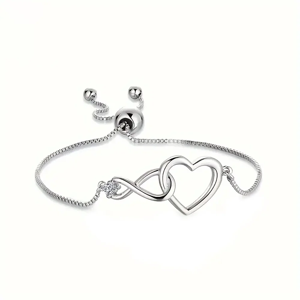 Amoura™ Heart Crystal Bracelet – 925 Sterling Silver - Top Elysian