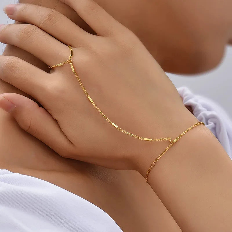 Solaira™ Chain Ring Bracelet - Top Elysian