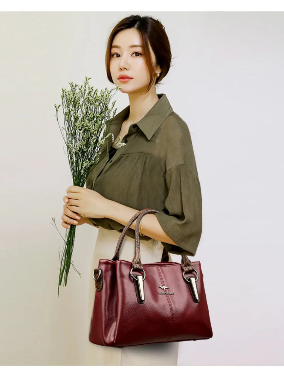 Veloura™ Luxe Soft Leather Tote Bag - Top Elysian