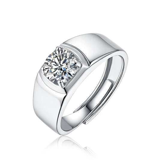 Eternal Gleam™ Moissanite Ring – 925 Sterling Silver - Top Elysian