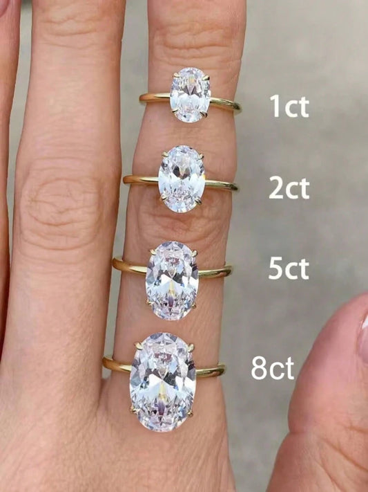 Celestara™ Oval Zircon Ring – 925 Sterling Silver - Top Elysian
