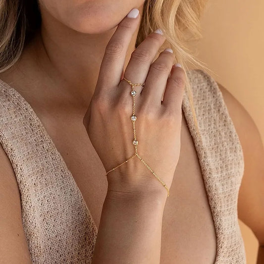 Solaira™ Chain Ring Bracelet - Top Elysian