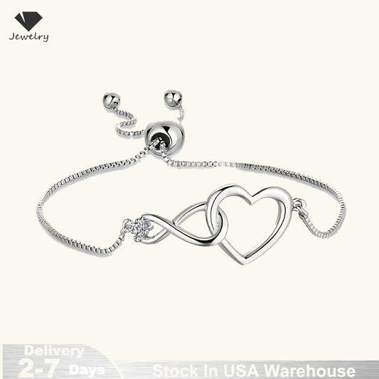 Amoura™ Heart Crystal Bracelet – 925 Sterling Silver - Top Elysian