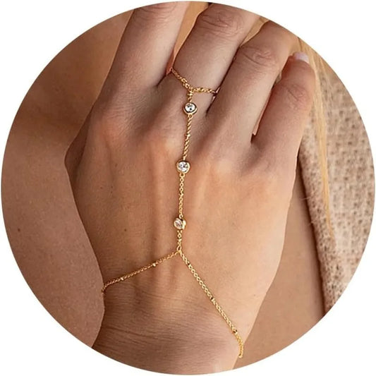 Solaira™ Chain Ring Bracelet - Top Elysian