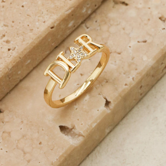 Lustra™ Letter “D” Ring – Stainless Steel - Top Elysian